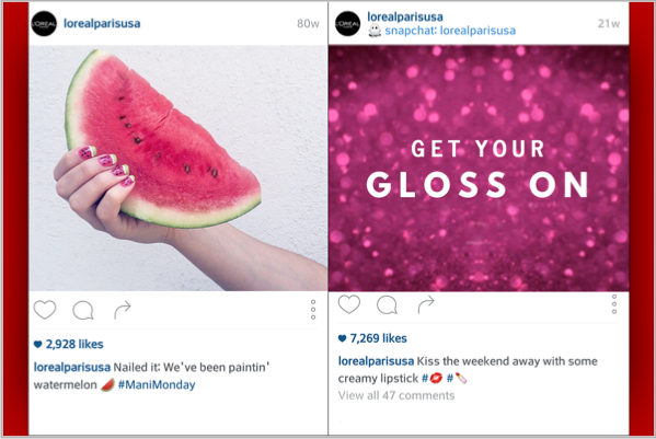 Пример хорошего использования цвета и контраста в рекламе для Инстаграм